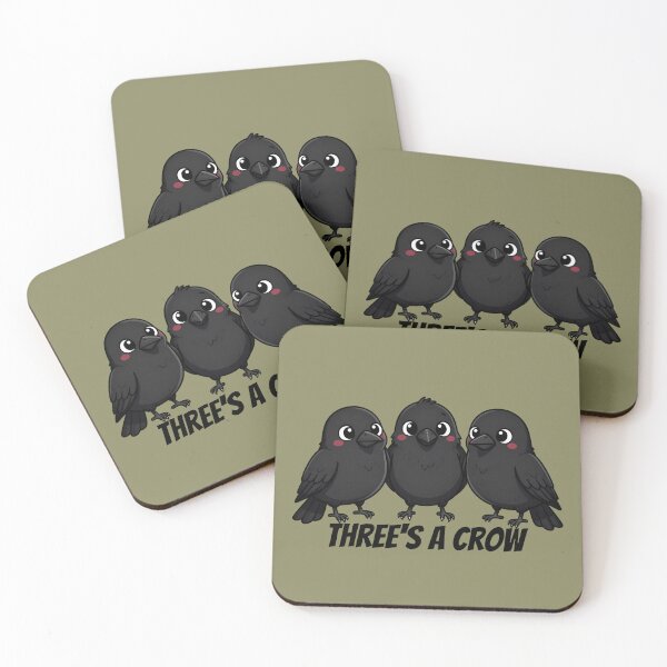 Item preview, Three's A Crow, Cute Cartoon Birds designed and sold by WrenAndWhimsy.