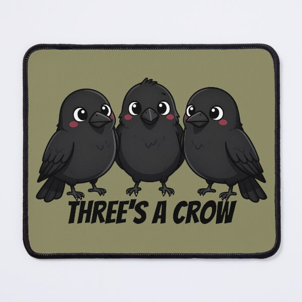 Item preview, Three's A Crow, Cute Cartoon Birds designed and sold by WrenAndWhimsy.