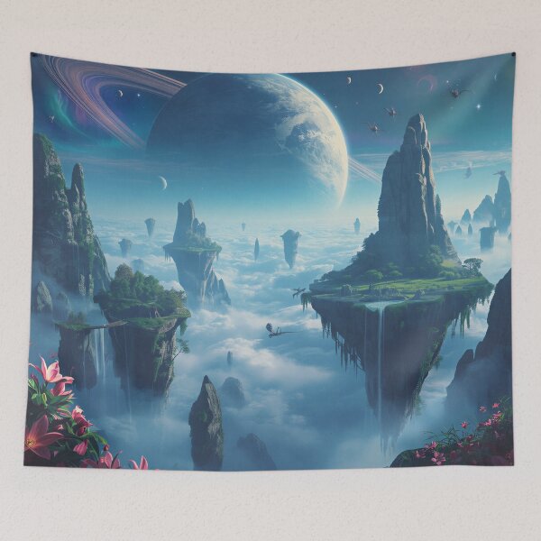 Item preview, Celestial Floating Islands Alien Fantasy Landscape designed and sold by Luminous Wilds.