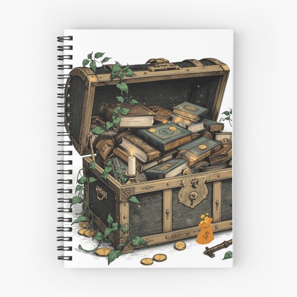 Item preview, Book Lover Treasure Chest | Vintage Library Books, Fantasy Reading & Dark Academia Illustration designed and sold by Fanatic Nerd.