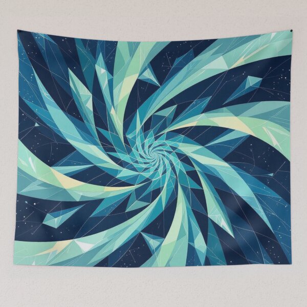 Item preview, Teal Crystal Spiral Pattern designed and sold by Harmonic_Layers.