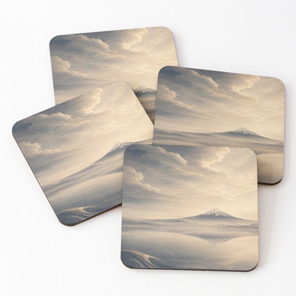 Item preview, Mount Fuji Cloudscape Wall Art | Premium Japandi Landscape Print | Golden Morning Zen Decor designed and sold by YugenWaveShadow.