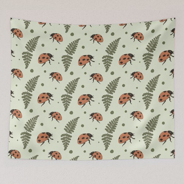 Item preview, Ladybug & Fern Botanical Seamless Pattern designed and sold by Zymetryart.
