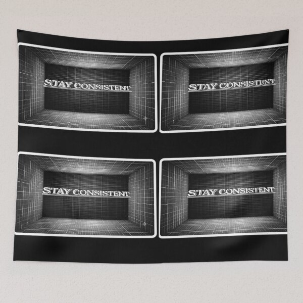 Item preview, Stay Consistent Futuristic Cyber Grid Motivational Sticker designed and sold by zenithdecalco.