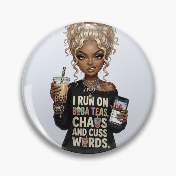 Item preview, I Run on Boba Teas, Chaos and Cuss Words. designed and sold by ArtandSoulStudio7.