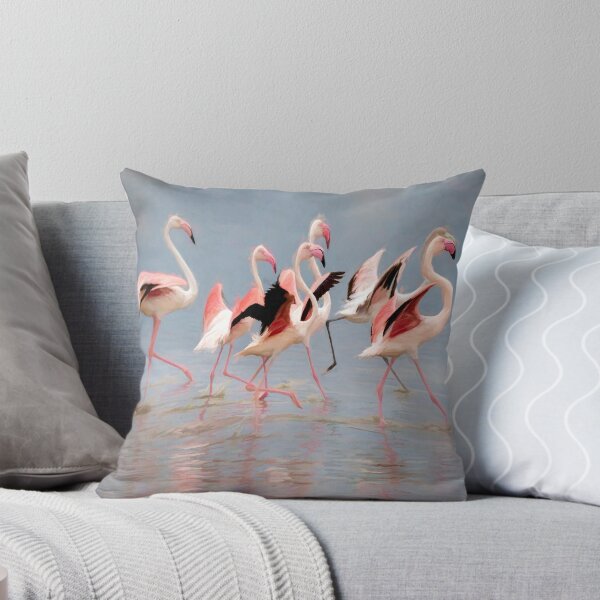 Item preview, Flamingo Parade Cushion designed and sold by sandraanderson.