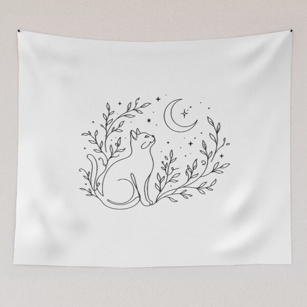 Item preview, Cat looking at the moon designed and sold by Nitta Studio.