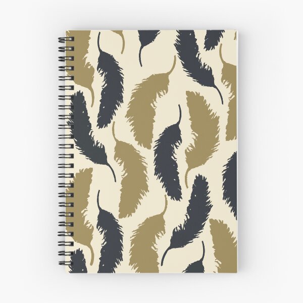 Item preview, Vintage Gold and Navy Blue Feather Pattern Art designed and sold by FawnFeatherCo.