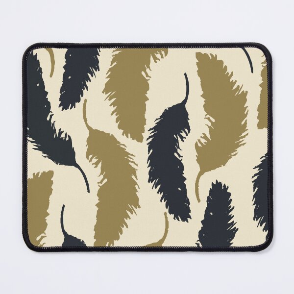 Item preview, Vintage Gold and Navy Blue Feather Pattern Art designed and sold by FawnFeatherCo.