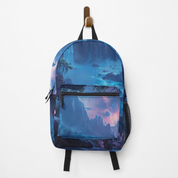 Item preview, Sapphire Waterfall Alien Fantasy Planet Landscape designed and sold by Luminous Wilds.