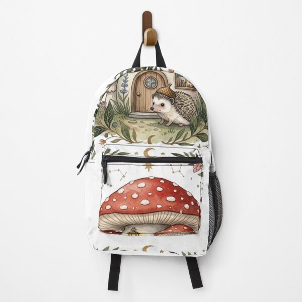 Item preview, Cute Hedgehog Mushroom House Cottagecore Aesthetic designed and sold by DreamyBrushArt.