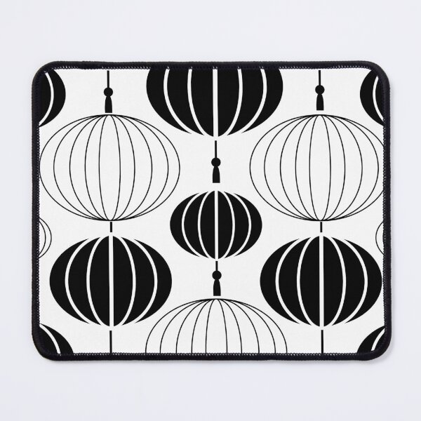 Item preview, Asian Art Deco Lanterns Black And White Pattern  designed and sold by DEC02.