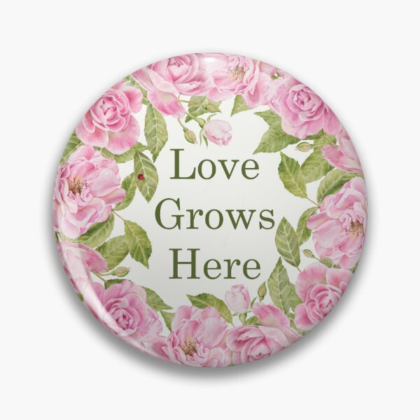 Item preview, Love Grows Here Pink Roses Watercolor Floral Art designed and sold by GabrielleStudio.