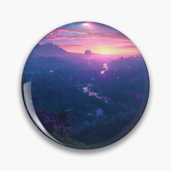 Item preview, Cosmic Twilight Jungle Alien Landscape designed and sold by Luminous Wilds.