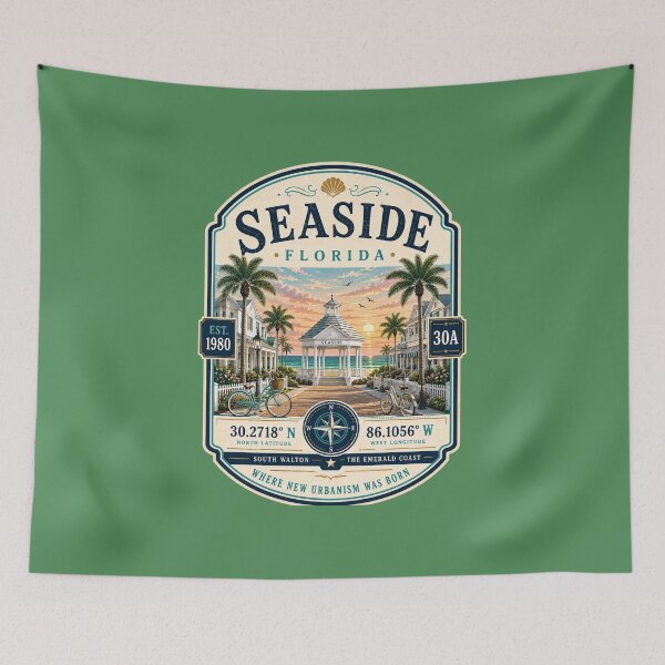 Item preview, Seaside Florida Badge | Scenic Highway 30A Retro Coastal Travel Emblem designed and sold by piketo.