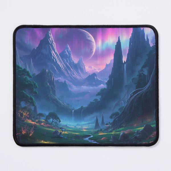 Item preview, Living Aurora Mountain Alien Fantasy Landscape designed and sold by Luminous Wilds.