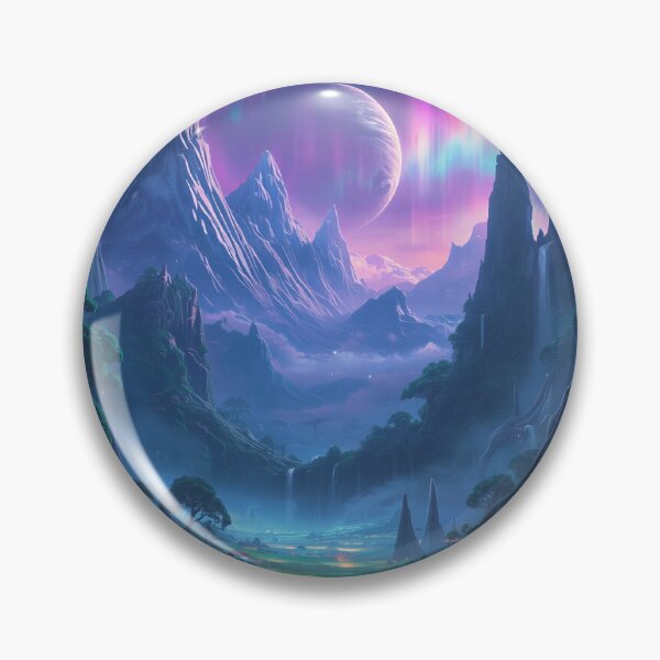 Item preview, Living Aurora Mountain Alien Fantasy Landscape designed and sold by Luminous Wilds.
