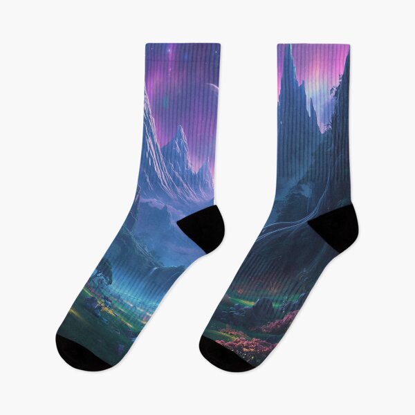Item preview, Living Aurora Mountain Alien Fantasy Landscape designed and sold by Luminous Wilds.