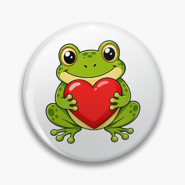 Item preview, Cute Frog Holding a Heart designed and sold by Myra365Art.