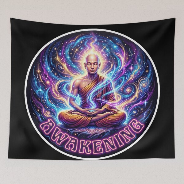 Item preview, "Awakening" Divine Monk Meditation Sticker designed and sold by krazzyremo.