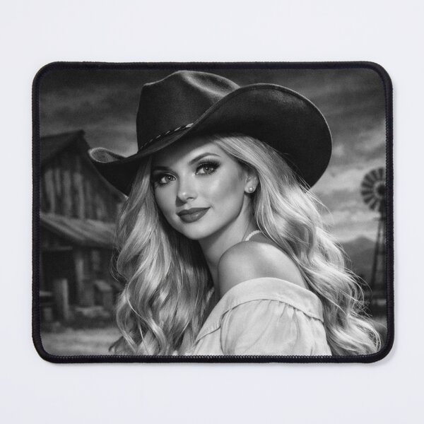 Item preview, Wild at Heart - Vintage Western Cowgirl on Motorcycle Wall Art designed and sold by Bela Ambrus.