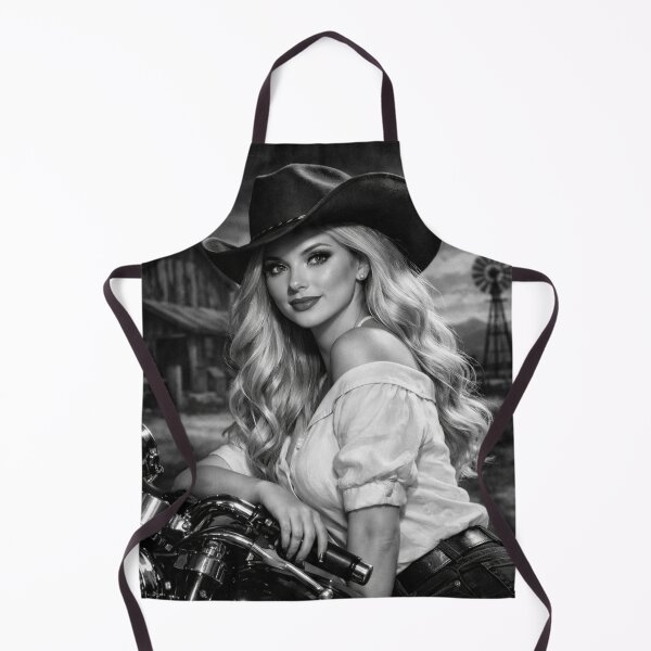 Item preview, Wild at Heart - Vintage Western Cowgirl on Motorcycle Wall Art designed and sold by Bela Ambrus.