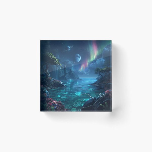 Item preview, Deep Ocean Moon Alien Forest Landscape designed and sold by Luminous Wilds.