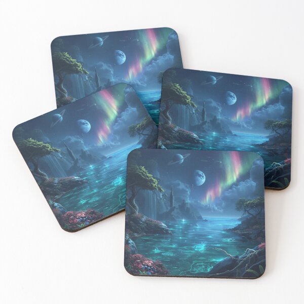 Item preview, Deep Ocean Moon Alien Forest Landscape designed and sold by Luminous Wilds.