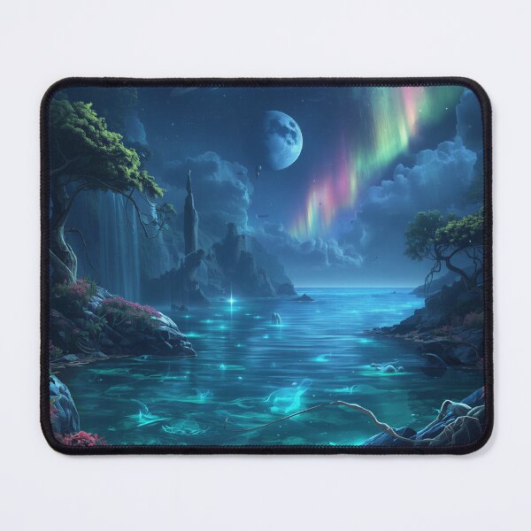 Item preview, Deep Ocean Moon Alien Forest Landscape designed and sold by Luminous Wilds.