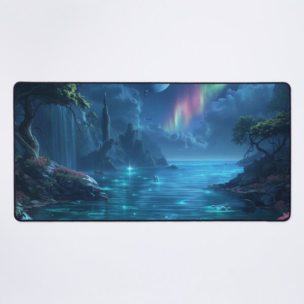 Item preview, Deep Ocean Moon Alien Forest Landscape designed and sold by Luminous Wilds.