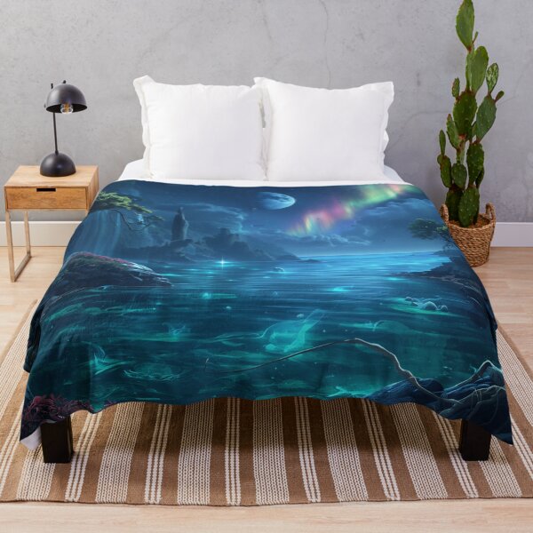 Item preview, Deep Ocean Moon Alien Forest Landscape designed and sold by Luminous Wilds.