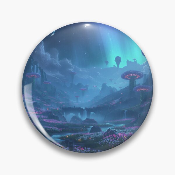 Item preview, Galactic Flower Valley Alien Fantasy Landscape designed and sold by Luminous Wilds.