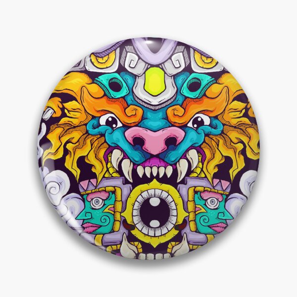 Item preview, Ancient Aztec Vibe Monster and Skull Illustration designed and sold by koyung500Store.