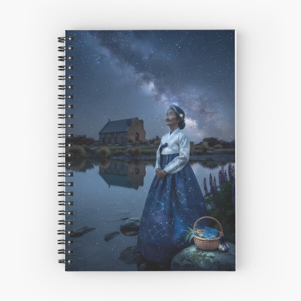 Item preview, Cosmic Dream: A Hanbok's Stance at Lake Tekapo designed and sold by SOOstudio73.