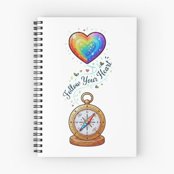 Item preview, Follow Your Heart - Rainbow Pride Compass Illustration designed and sold by DesignsCreative.