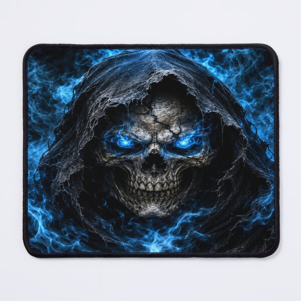 Item preview, Ghostly Hooded Skull Blue Flame Horror designed and sold by ASWIN STUDIO.