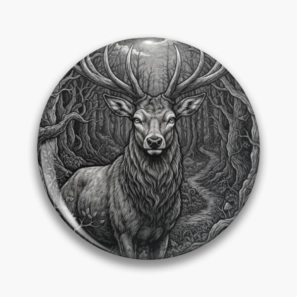 Item preview, Mysterious Forest Stag Gothic Art designed and sold by PatternPopp.