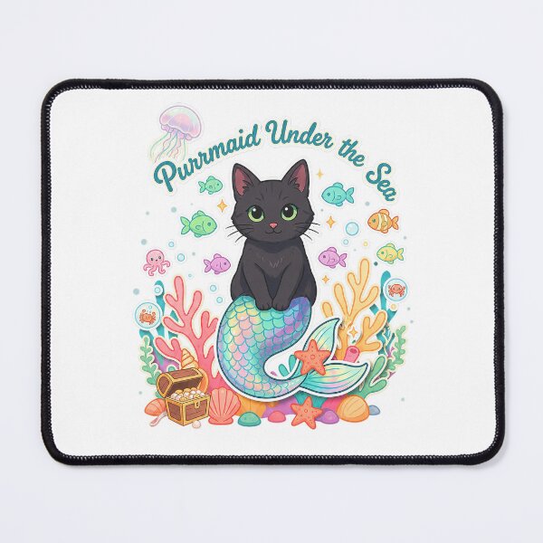 Item preview, Cute Mermaid Cat Fantasy Ocean Sticker designed and sold by Mahilis.