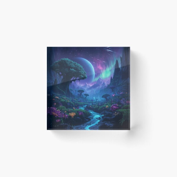 Item preview, Starfall Bioluminescent Forest Alien Landscape designed and sold by Luminous Wilds.