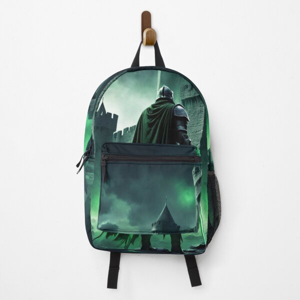 Item preview, Dark Fantasy Knight Approaching Haunted Green Castle designed and sold by Uniquely Yours.