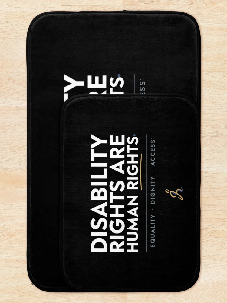 Thumbnail 5 of 6, Bath Mat, Disability Rights Are Human Rights designed and sold by Millsoft.