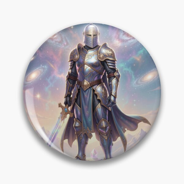 Item preview, Cosmic Knight Standing on Crystal Mountain Art designed and sold by Uniquely Yours.