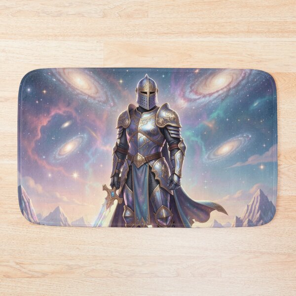 Item preview, Cosmic Knight Standing on Crystal Mountain Art designed and sold by Uniquely Yours.