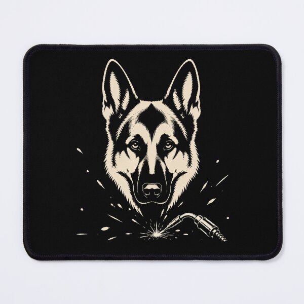 Item preview, German Shepherd Welder - Welding Dog Vintage Line Art designed and sold by RusticMeadow.