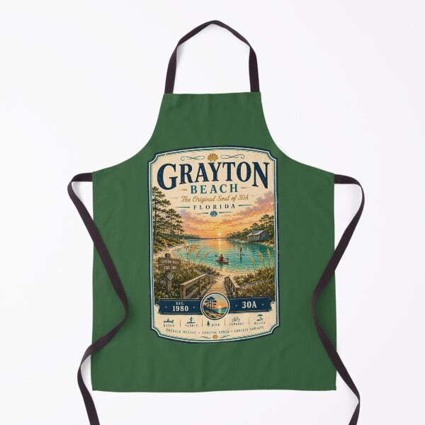 Item preview, Grayton Beach Florida | The Original Soul of 30A | Vintage Coastal Travel Poster designed and sold by piketo.
