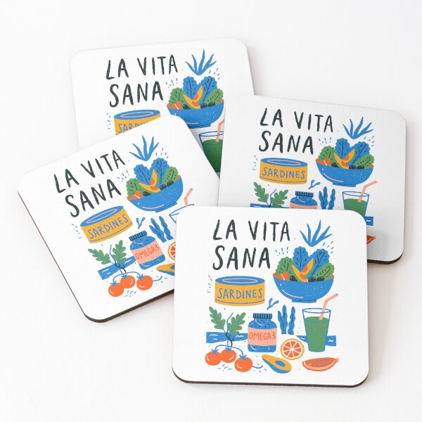Item preview, La Vita Sana – Colorful Healthy Lifestyle Illustration | Mediterranean Diet Kitchen Art designed and sold by Ramona-Gliga.