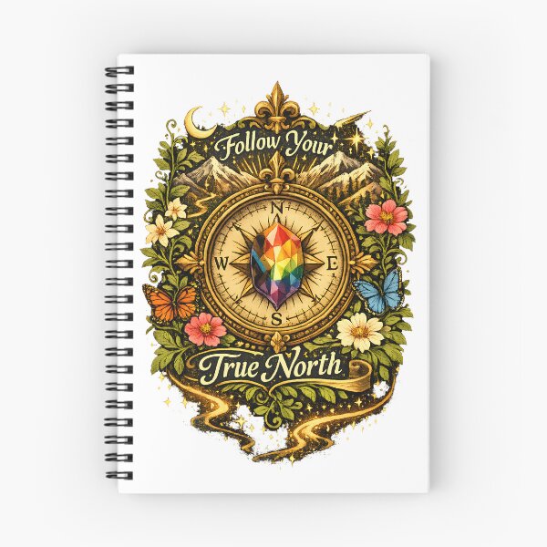 Item preview, Follow Your True North - Rainbow Crystal Compass Illustration designed and sold by DesignsCreative.