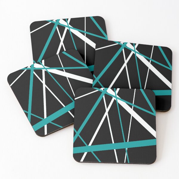 Item preview, Bold Teal-Blue Diagonal Lines White Accents designed and sold by taiche.
