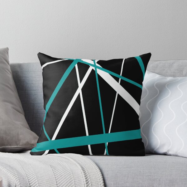Item preview, Bold Teal-Blue Diagonal Lines White Accents designed and sold by taiche.