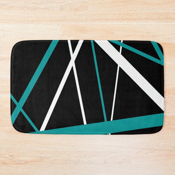 Item preview, Bold Teal-Blue Diagonal Lines White Accents designed and sold by taiche.